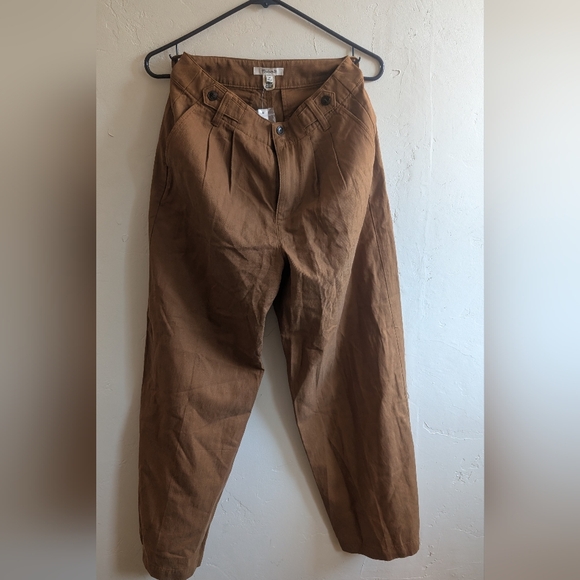 Madewell The Petite Wide- Leg Harlow Pant 0P - Acorn - Picture 4 of 7